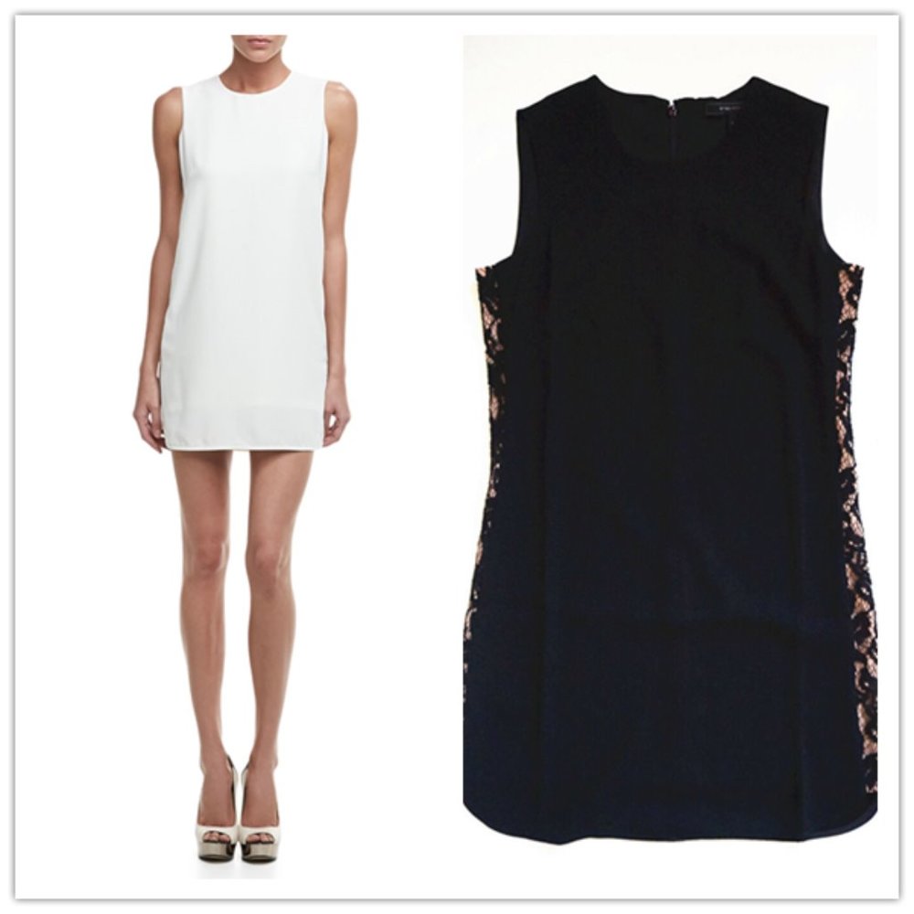 BCBGMaxazria Onyx Lace Side Panel Dress, Black